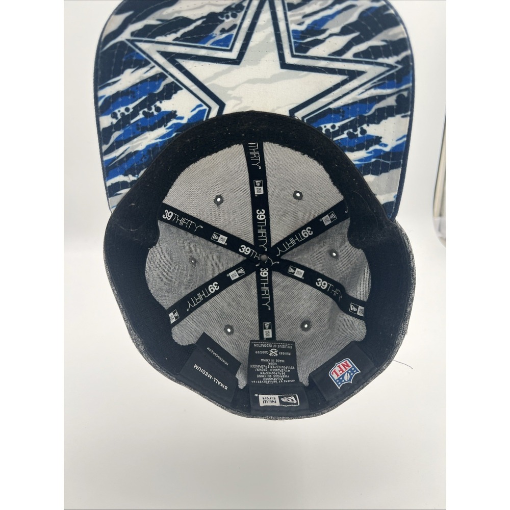 Dallas Cowboys NFL New Era 39Thirty Heather Gray & Navy SIZE Small-Med Cap Hat - Picture 6 of 8